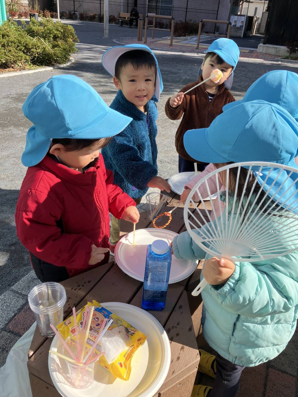 しゃぼん玉で遊んだよ！さくらぐみ🌸